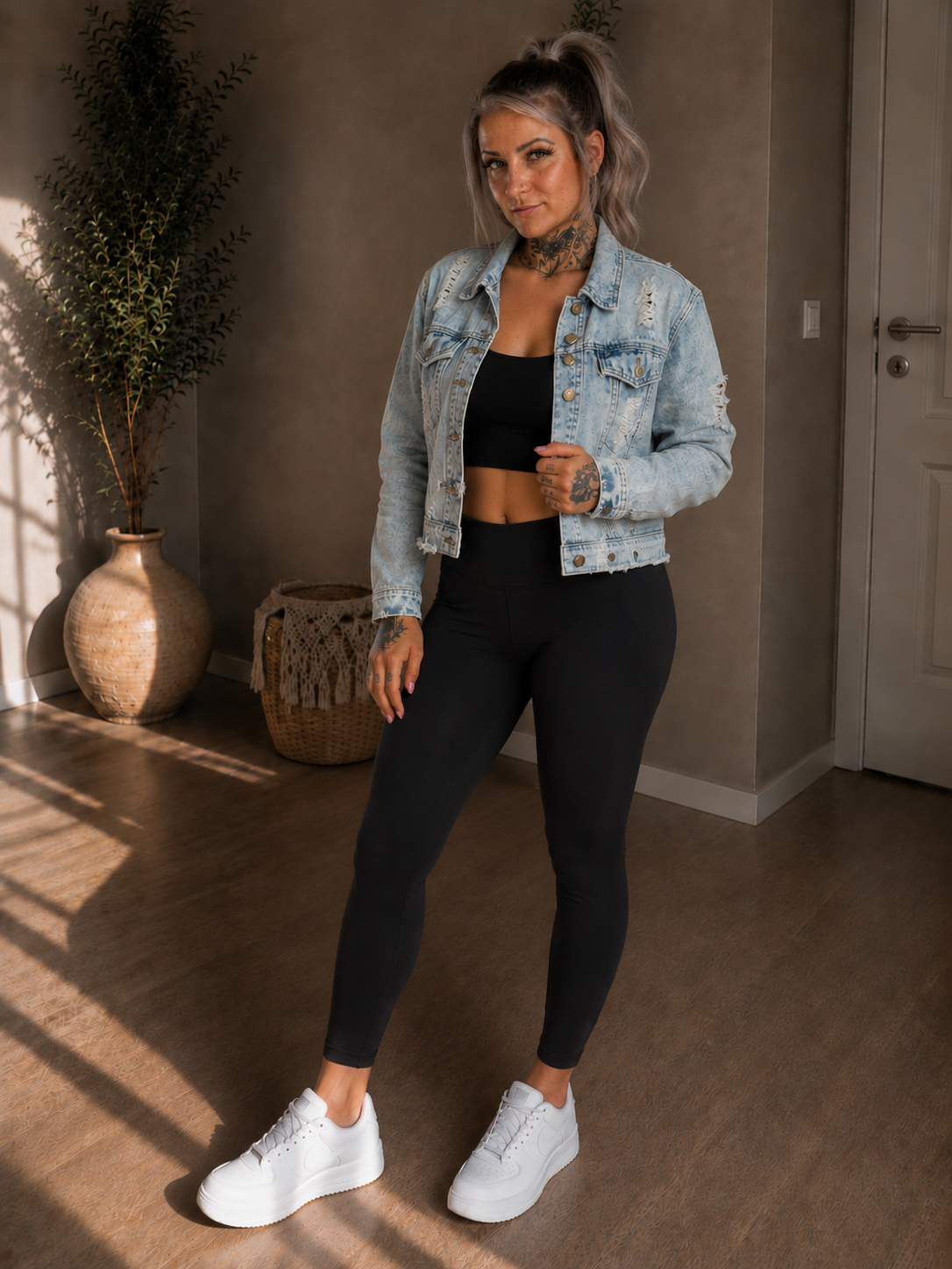 Distressed Denim Jacket