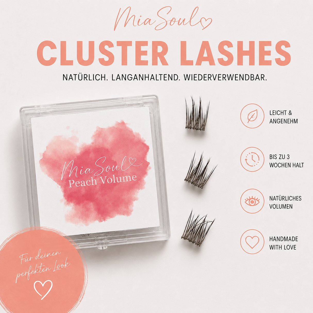 Peach Volume Lashes 10mm – Produktansicht