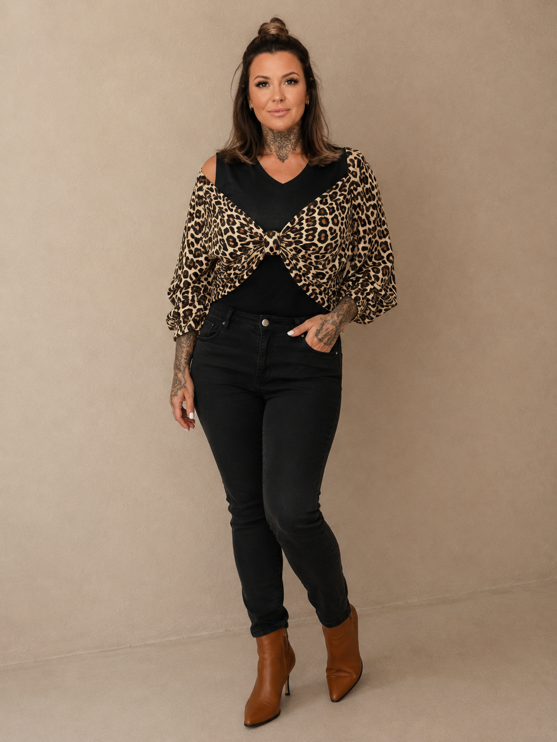 Leo 2-in-1 Bluse – Black