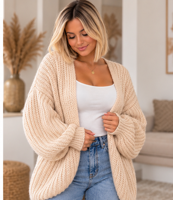 Beige Oversize Strickjacke – Cozy & Chic (Kopie)