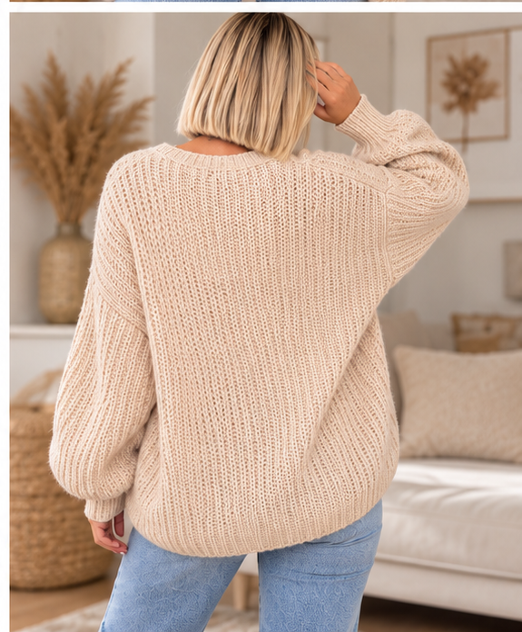 Beige Oversize Strickjacke – Cozy & Chic (Kopie)