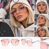 Retro Sonnenbrille Rosé – Y2K Streetstyle