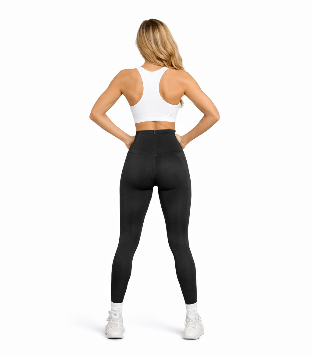 Formende High-Waist Leggings mit Reißverschluss