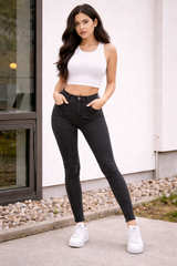 High Waist Skinny Jeans Black