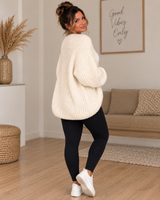 Creme  Oversize Strickjacke – Cozy & Chic