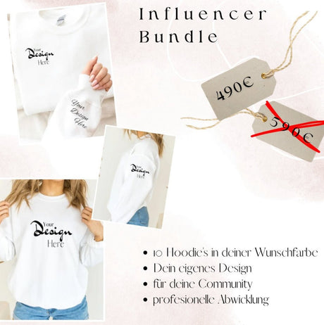 Influencer Paket Hoodie oder Sweatshirt 10 Stück - MiaSoul