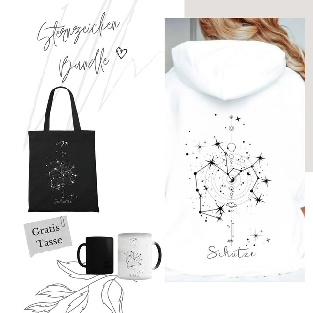 Sternzeichen Bundle (Hoodie, Beutel + Gratis Tasse) - MiaSoul