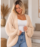 Beige   Oversize Strickjacke – Cozy & Chic (Kopie)